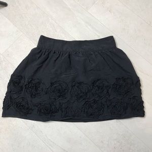 Stoosh Skirt Sz M Black Texture Rosette Mini
